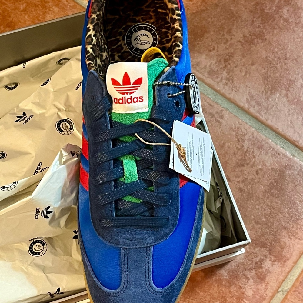 Adidas Samba x sneaker politics Blue and Red Sneakers with Gum Sole 12 - Picture 3 of 13